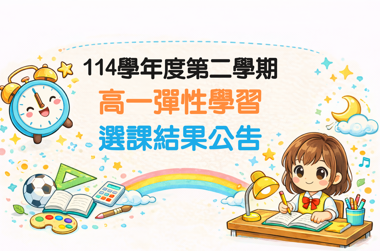 【115.2.23更新】114學年度第二學期彈性選課結果公告
